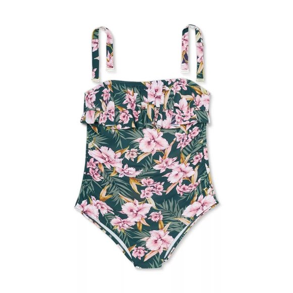 Women's One Piece Swimsuit High Coverage Floral - Picture 7 of 9